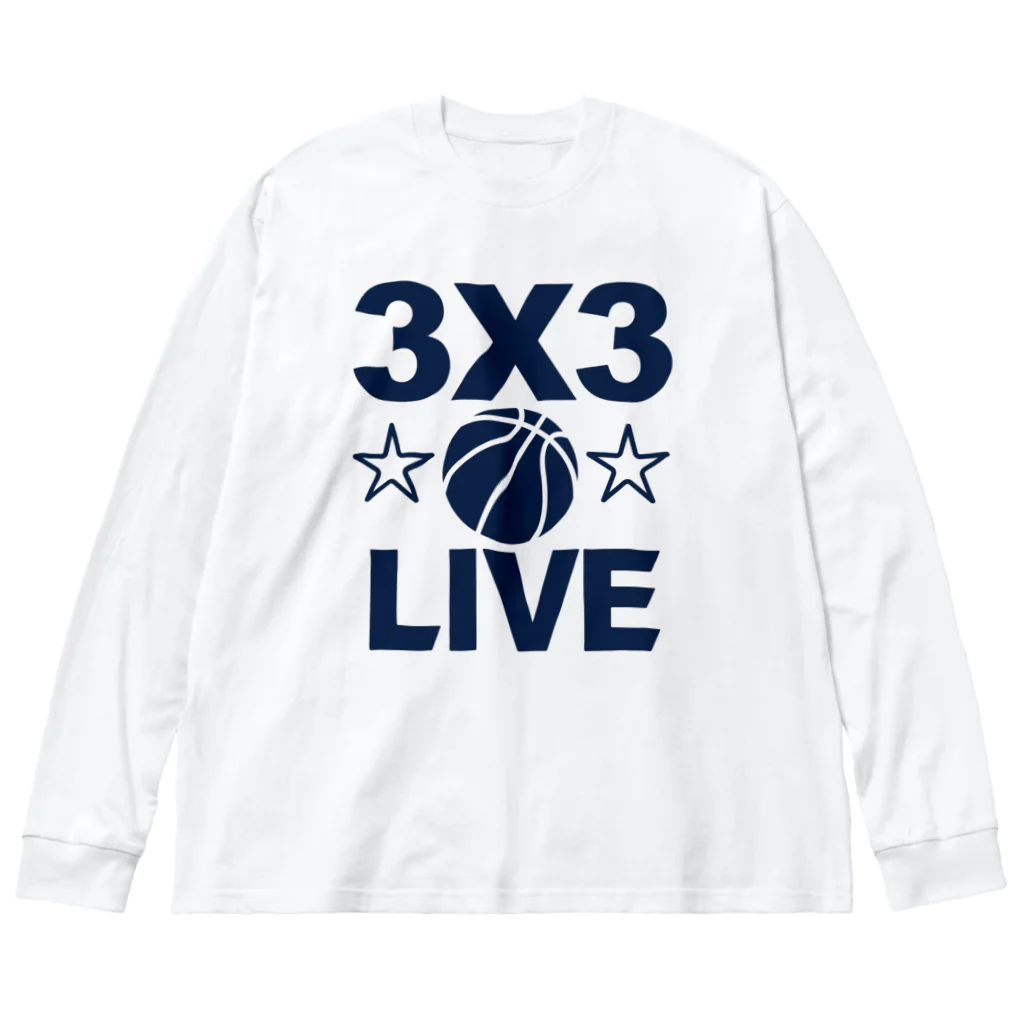 sports_tower スポーツタワーの3x3・スリーエックススリー・3人制バスケ・Tシャツ・アイテム・グッズ・ストリートバスケ・バスケットボール・スピーディーなバスケ・1試合10分間の21点ノックアウト・スポーツ・有望 ビッグシルエットロングスリーブTシャツ