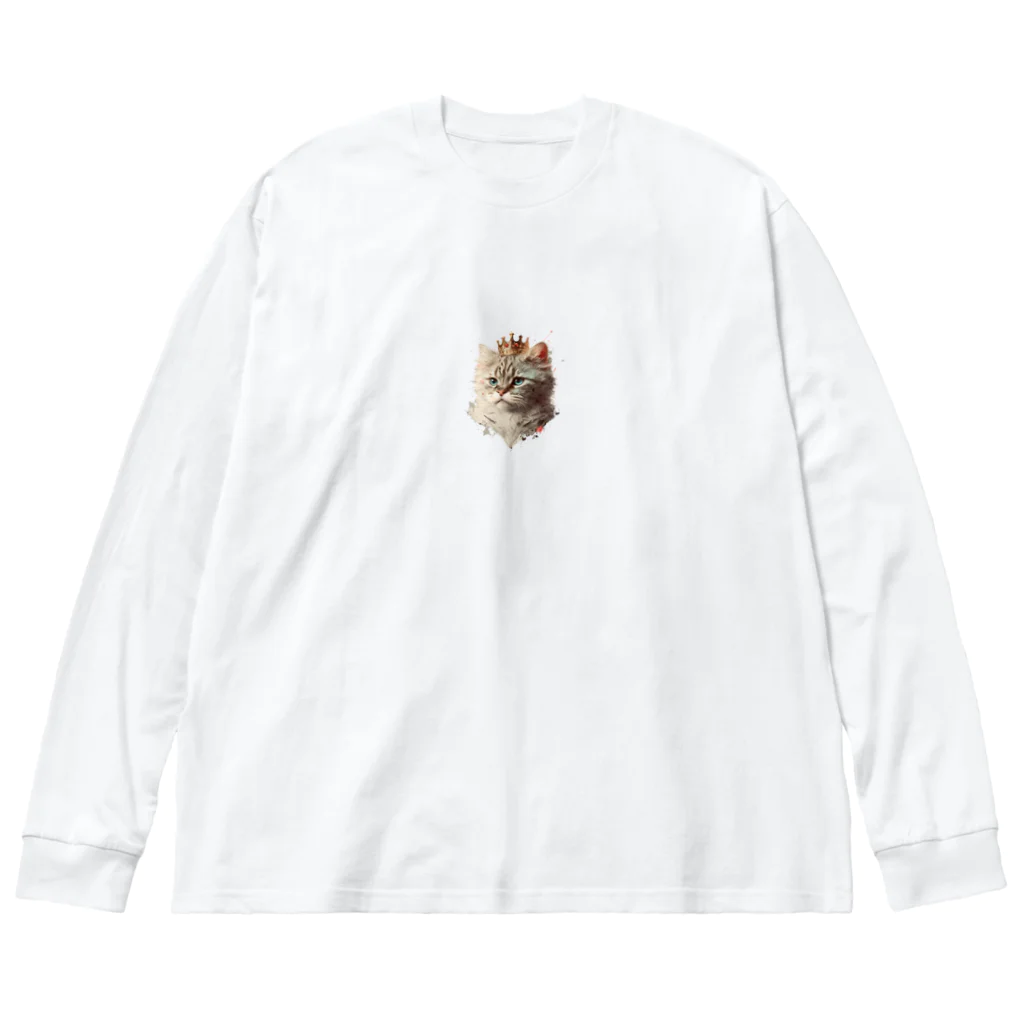 SuRa/AIイラストの王冠にゃんこ Big Long Sleeve T-Shirt