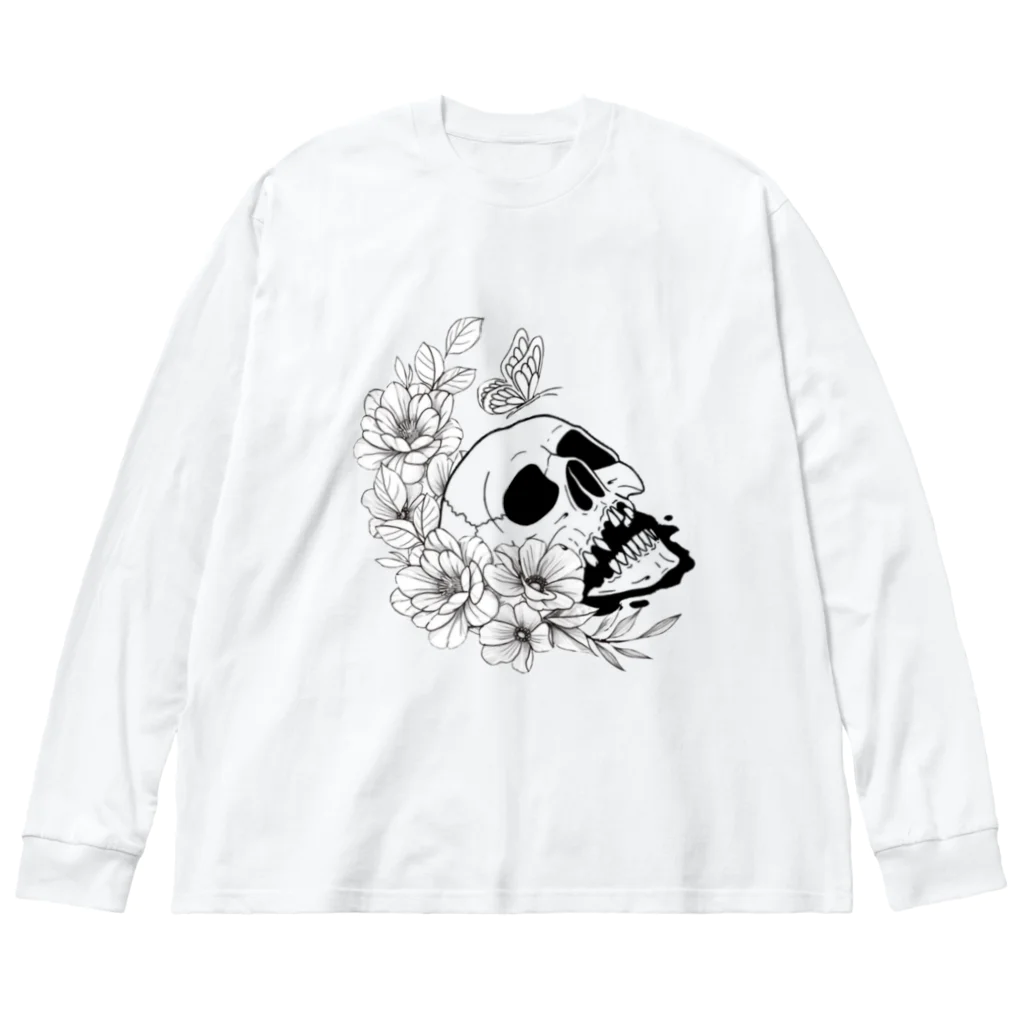 キッチンファラオのドクロフラワー Big Long Sleeve T-Shirt