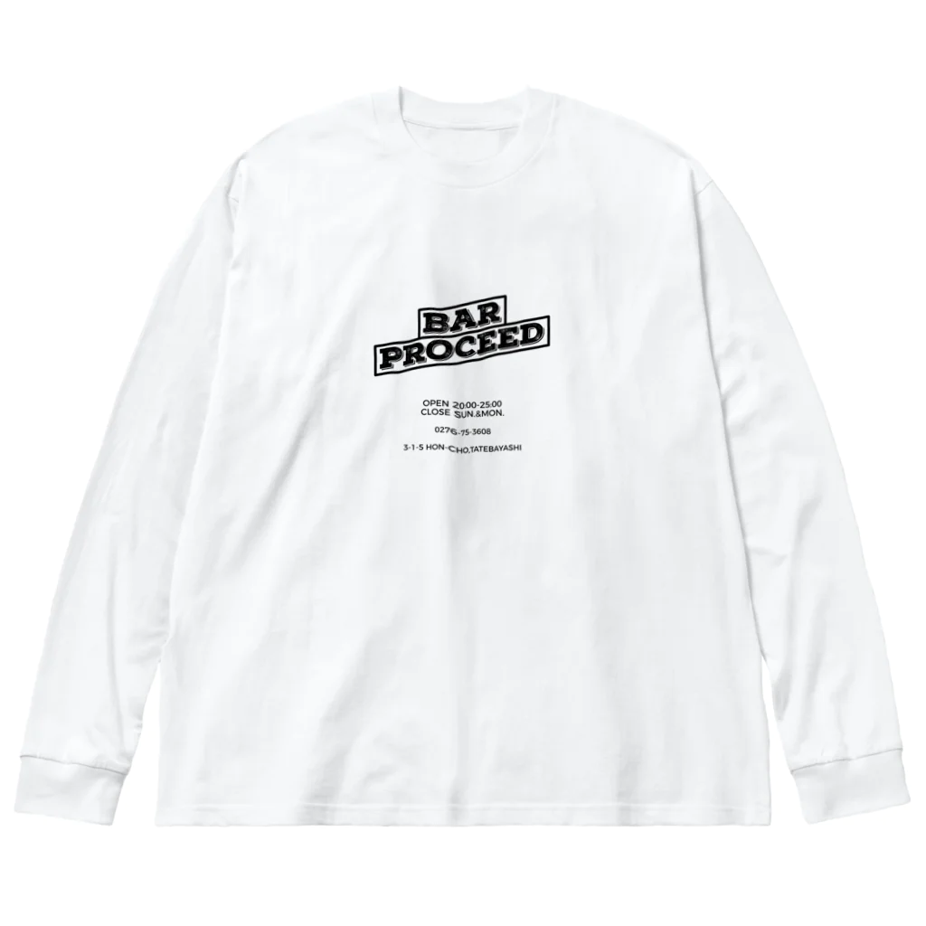 BAR  PROCEED apparel&goodsのPROCEED staff uniform blackLOGO Big Long Sleeve T-Shirt