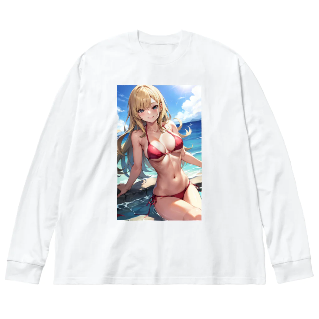 天乃鯱の金髪ギャルのビキニ Big Long Sleeve T-Shirt