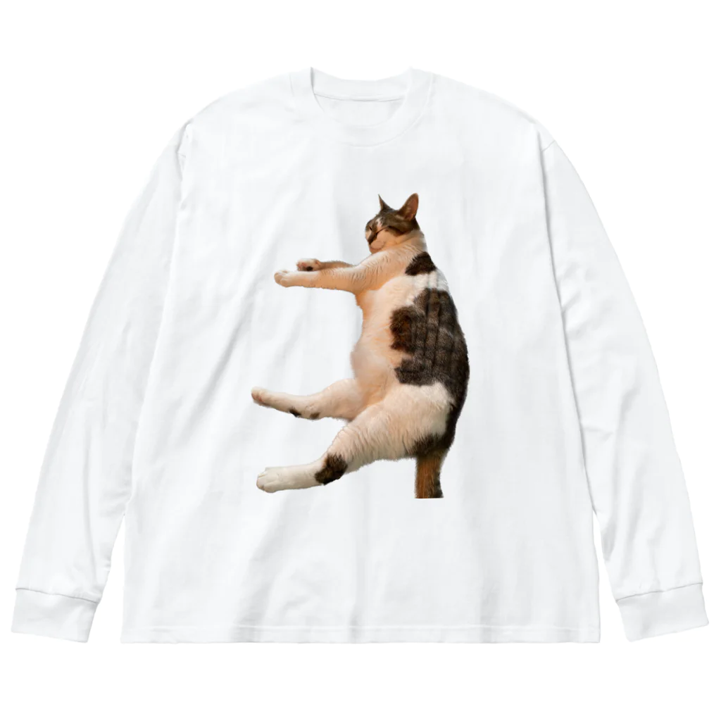 茶虎レオンのぷよんぷよんコロン猫 Big Long Sleeve T-Shirt