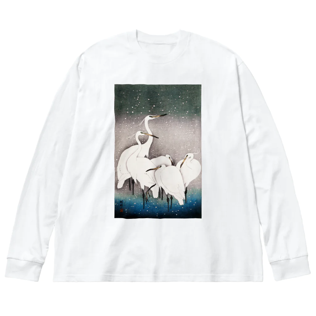 MUGEN ARTの小原古邨　雪中群鷺（白鷺の群れ）日本のアートTシャツ＆グッズ Big Long Sleeve T-Shirt