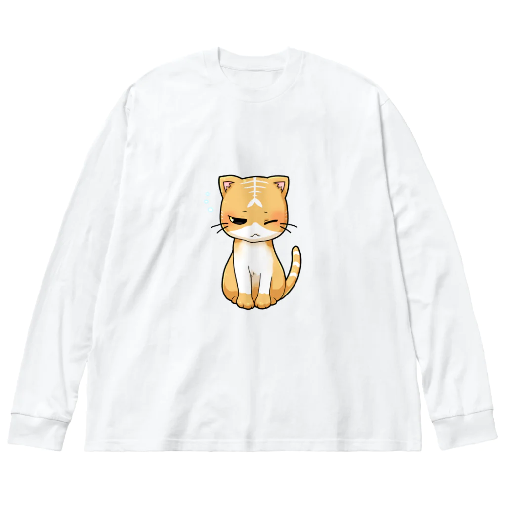 ほっけにゃんの眠たいほっけにゃん ビッグシルエットロングスリーブTシャツ