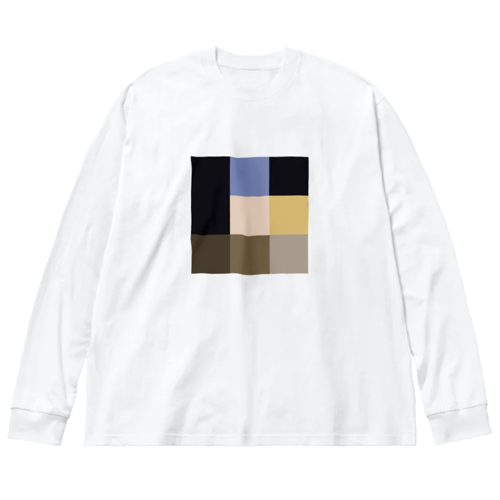 3×3 のドット絵の真珠の耳飾りの少女 - 3×3 のドット絵 ビッグシルエットロングスリーブTシャツ