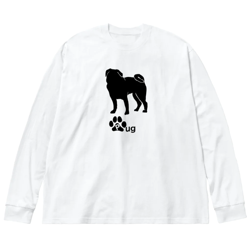 bow and arrow のパグ犬 Big Long Sleeve T-Shirt