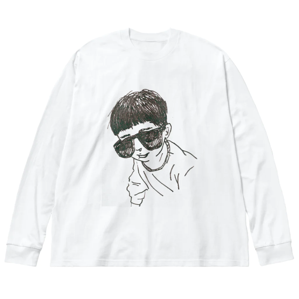 hack yew(anthrapos;)の大人サングラスで背伸びな2歳児 Big Long Sleeve T-Shirt