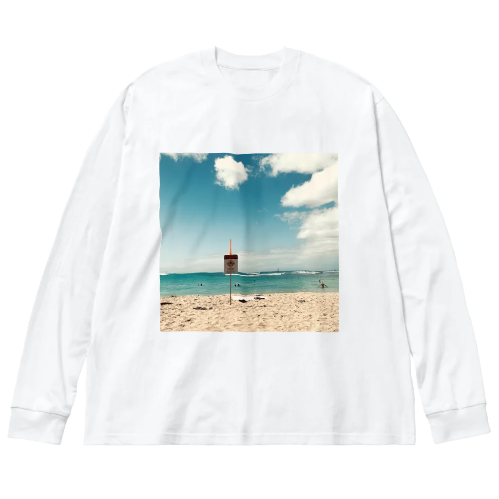 citron_citronの海、砂浜、空 ビッグシルエットロングスリーブTシャツ