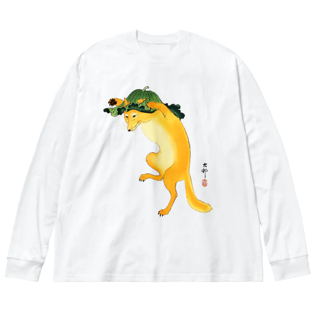 MUGEN ARTの小原古邨　踊る狐　日本の名画アートTシャツ Big Long Sleeve T-Shirt