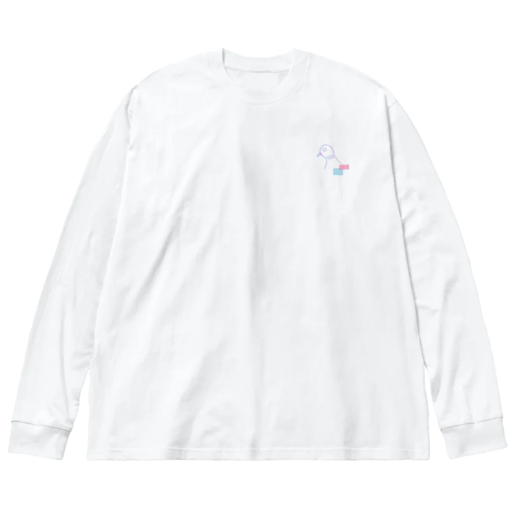 koajisashiのハトブロークンスクエア ビッグシルエットロングスリーブTシャツ