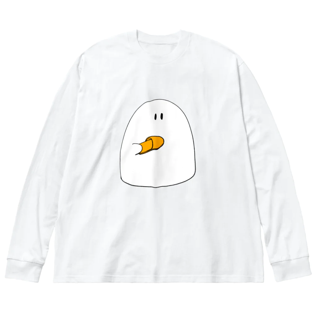 はんぺん屋のスリッパを片方隠すいたずらおばけくん ビッグシルエットロングスリーブTシャツ