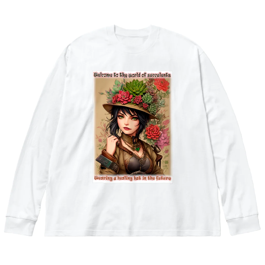 saayaan＠succulent_artistの多肉植物ショップの店員 Big Long Sleeve T-Shirt