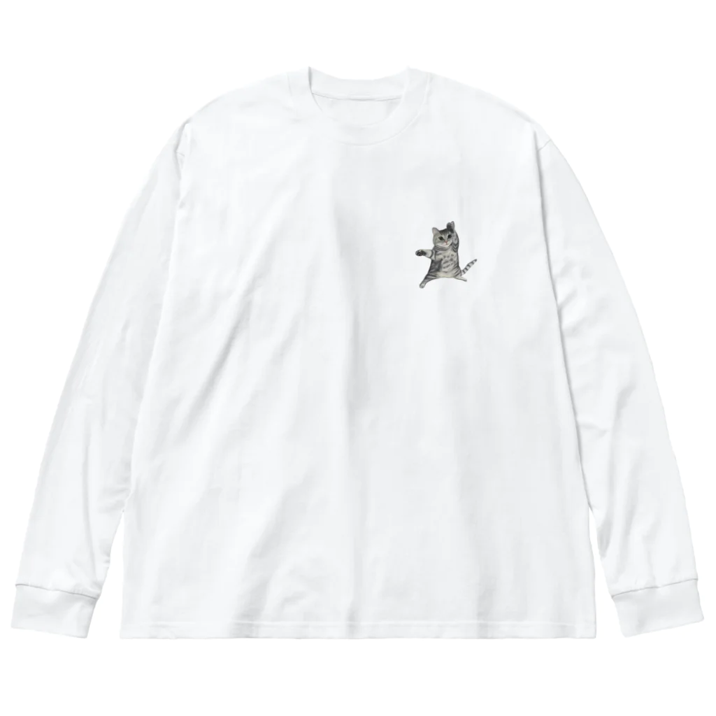 中川ひちゃゆき(シカゴ実業)の功夫にゃんこ Big Long Sleeve T-Shirt