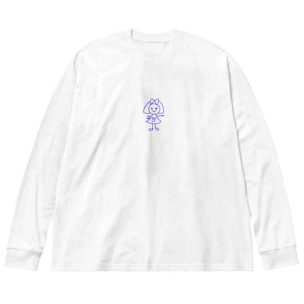 ERIZENのえいちこブルー ビッグシルエットロングスリーブTシャツ