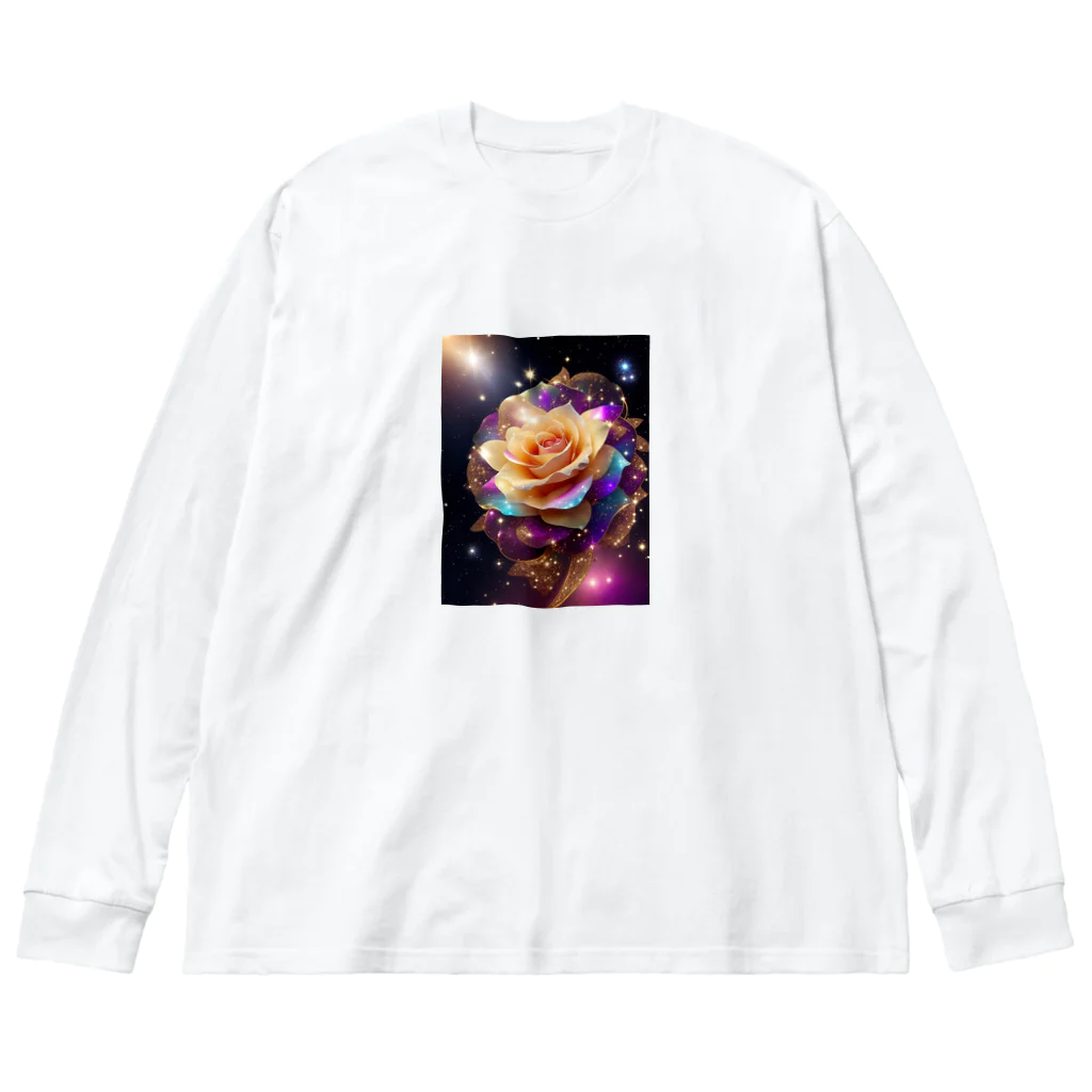 dolphineの宇宙のクリスタルローズ ビッグシルエットロングスリーブTシャツ