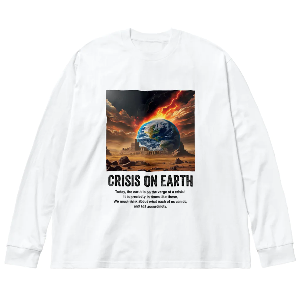 AI-assembleの地球の危機 Crisis on Earth ビッグシルエットロングスリーブTシャツ