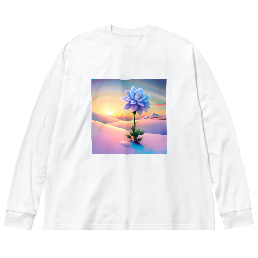 yukimiriumの雪原の雪花 ビッグシルエットロングスリーブTシャツ