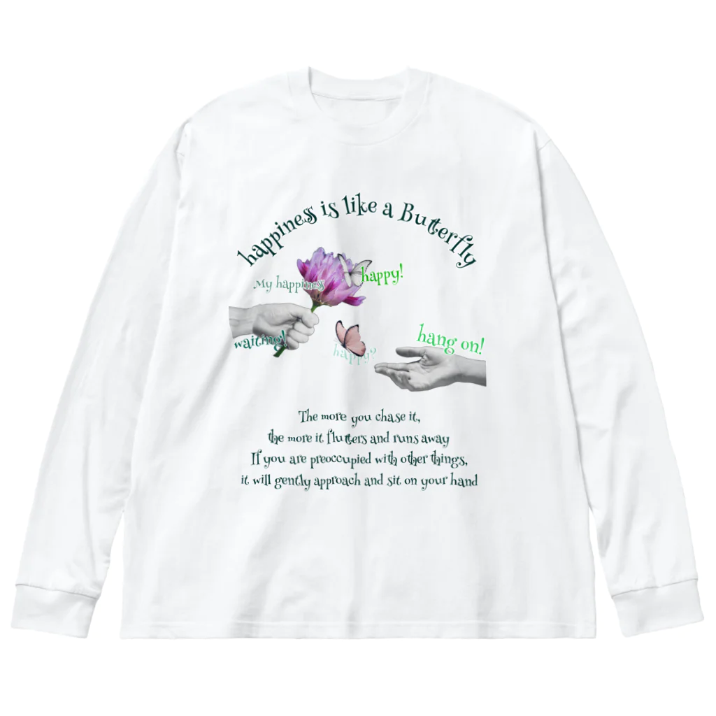 だっくのcollageart storeのβutterfly Big Long Sleeve T-Shirt