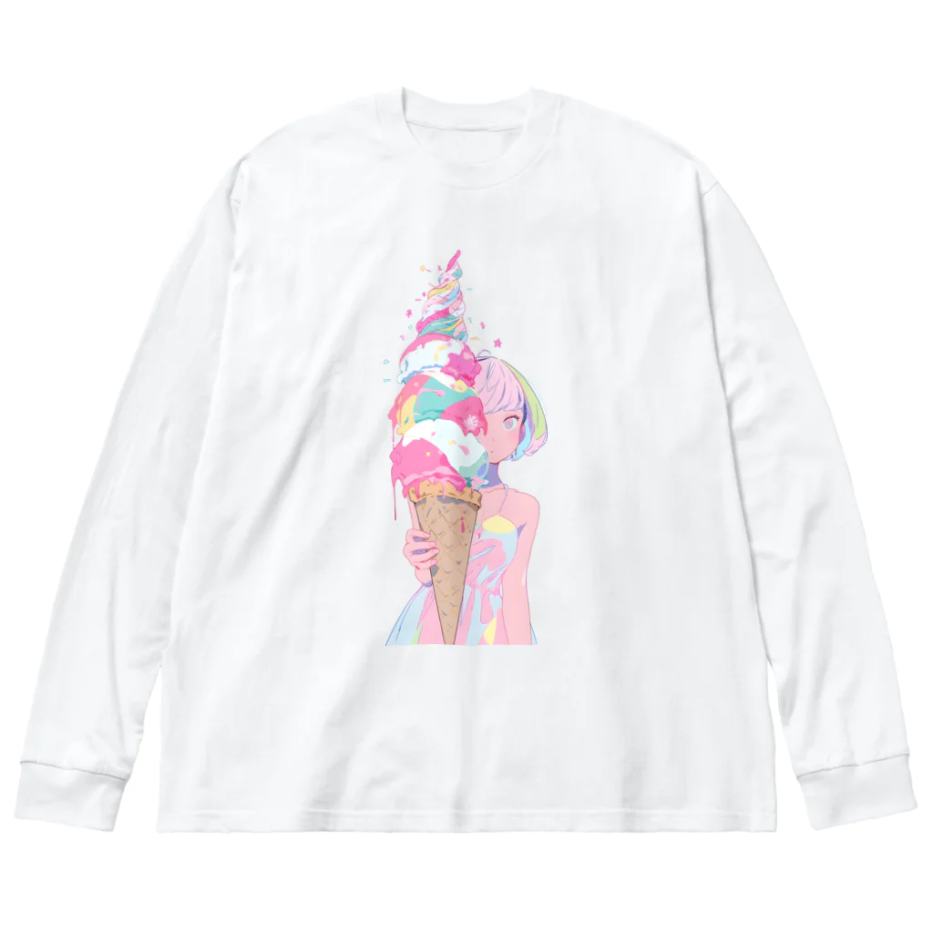 ヤバいTシャツ屋しゃんの暑い夏はアイスだ003 ビッグシルエットロングスリーブTシャツ