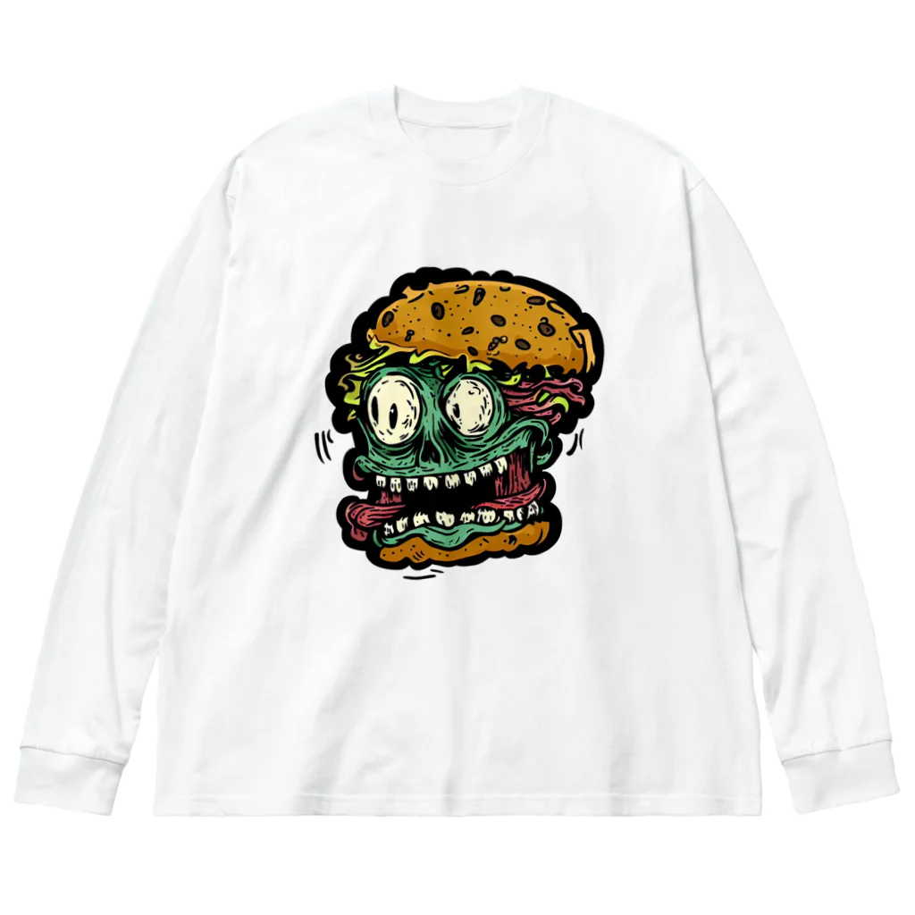 モンスターカスタムの■ゾンビバーガー【ホラーハンバーガー】 ビッグシルエットロングスリーブTシャツ