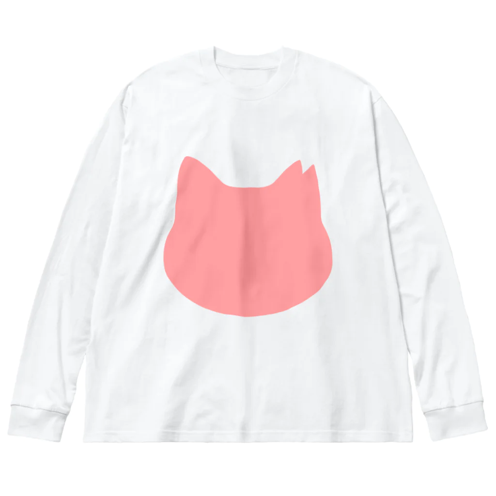 ichinoshopのさくら猫シルエット/ピンク ビッグシルエットロングスリーブTシャツ