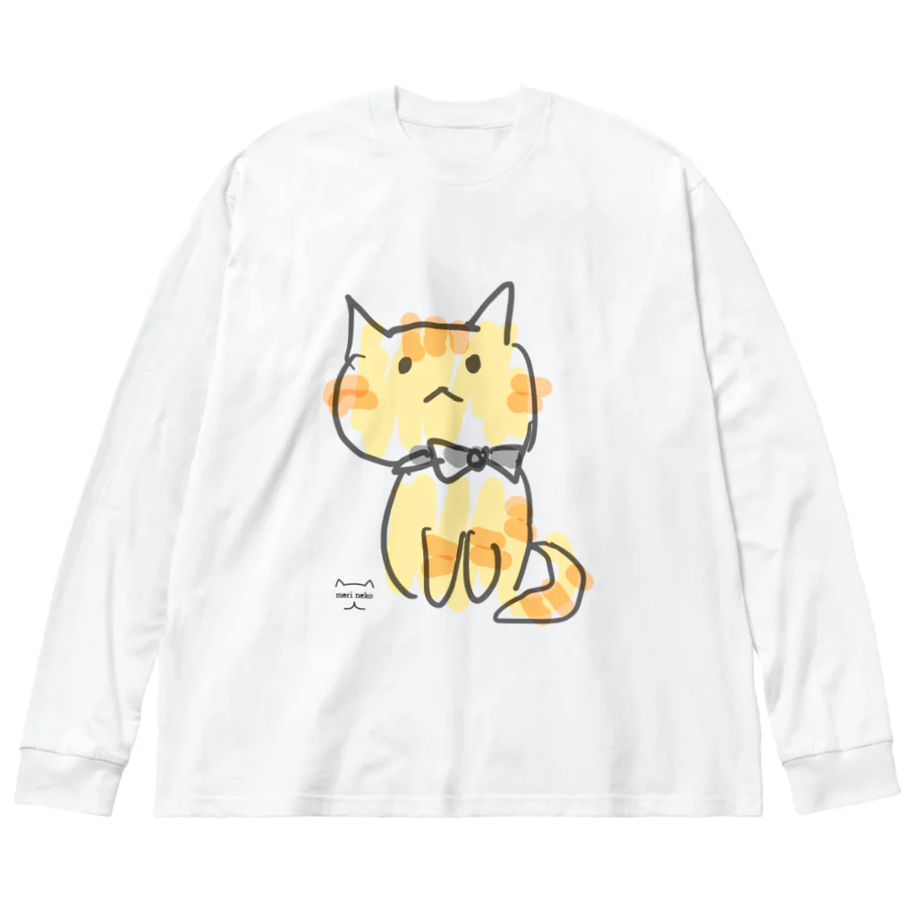 保護ねこカフェ もりねこのえびぞう ビッグシルエットロングスリーブTシャツ