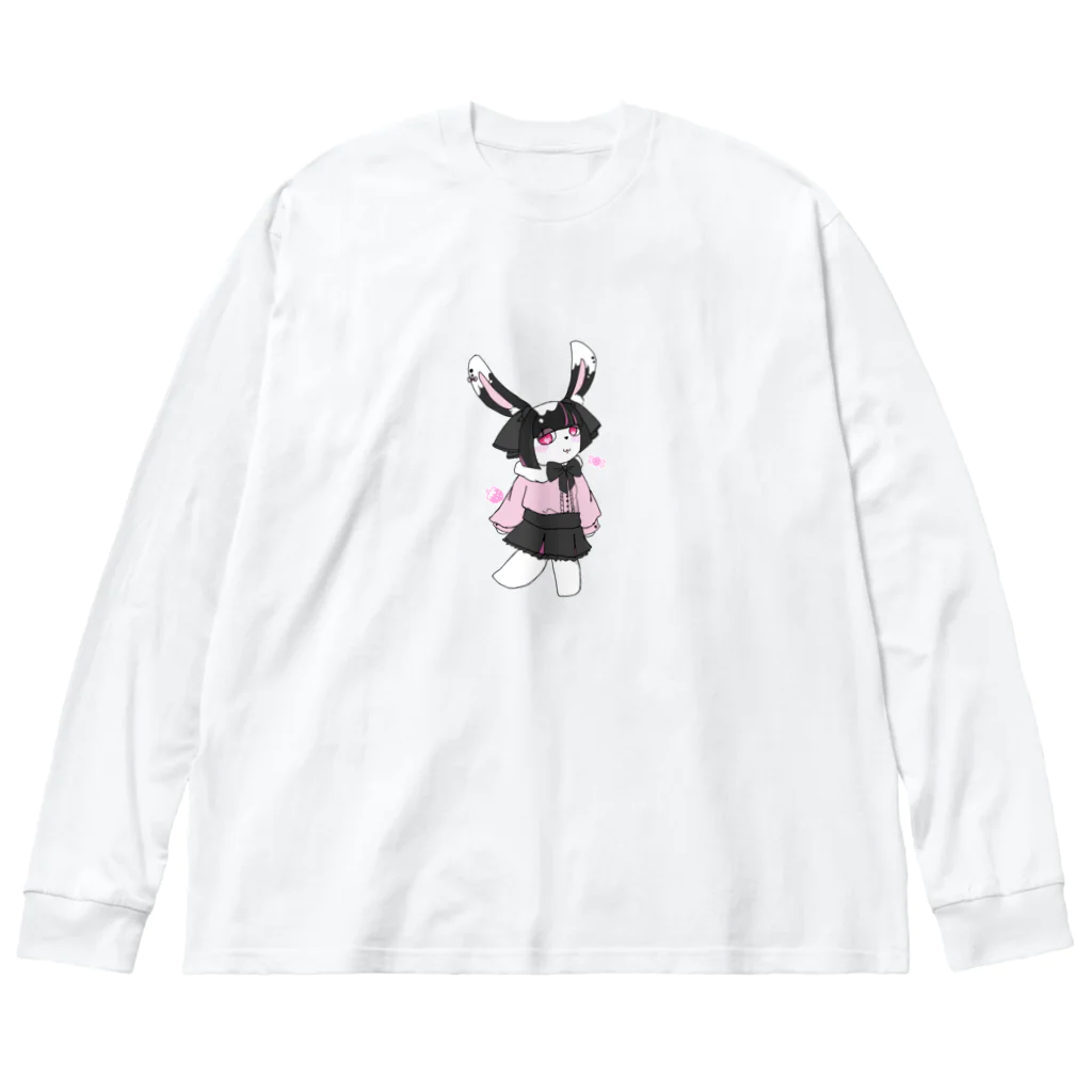 ねこしっぽ。の🍓ちゃん ビッグシルエットロングスリーブTシャツ