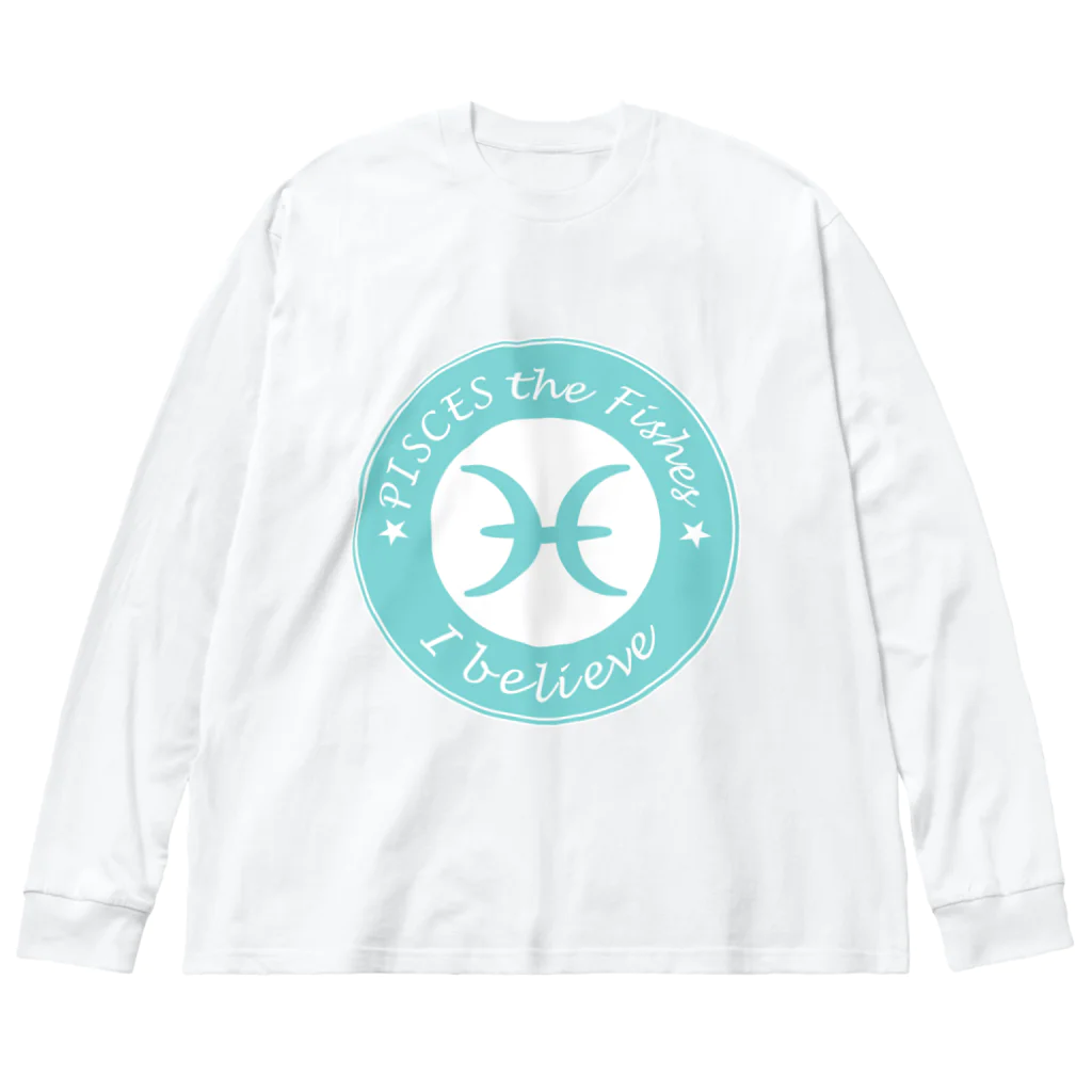 Yuko’ｓ Galleryの12星座キーフレーズ&パワーカラー～うお座～ / 12 zodiac key phrase & power colour - Pisces - ビッグシルエットロングスリーブTシャツ