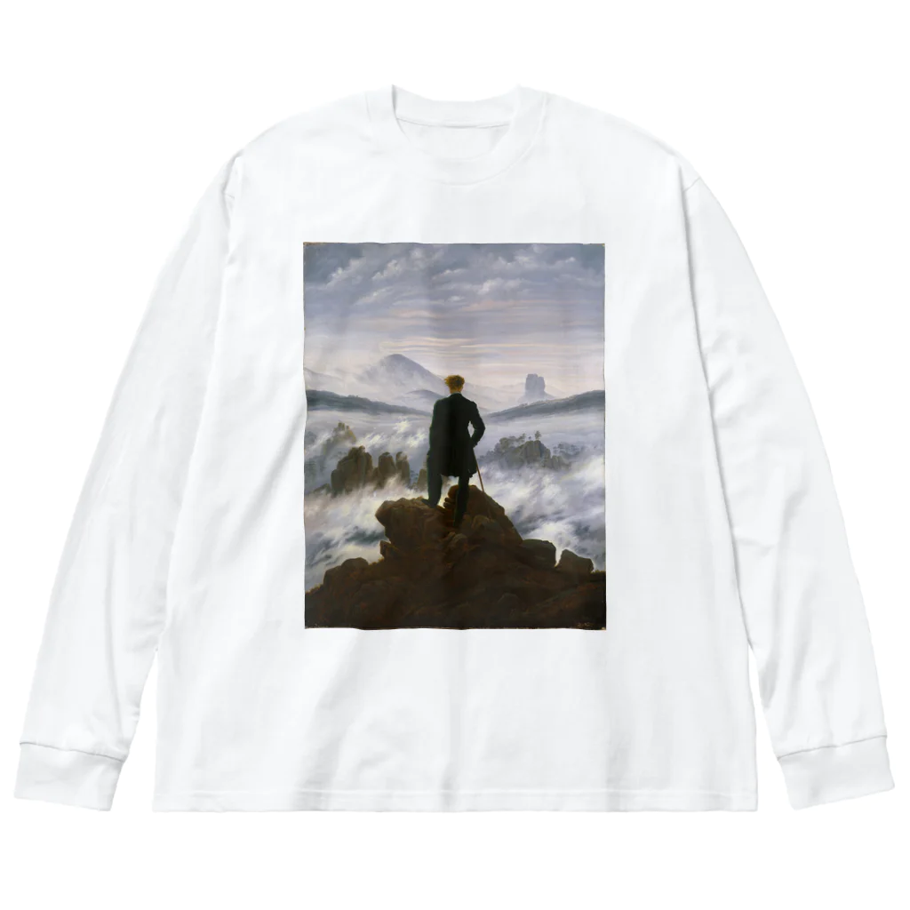 世界美術商店の雲海の上の旅人 / Wanderer above the Sea of Fog Big Long Sleeve T-Shirt