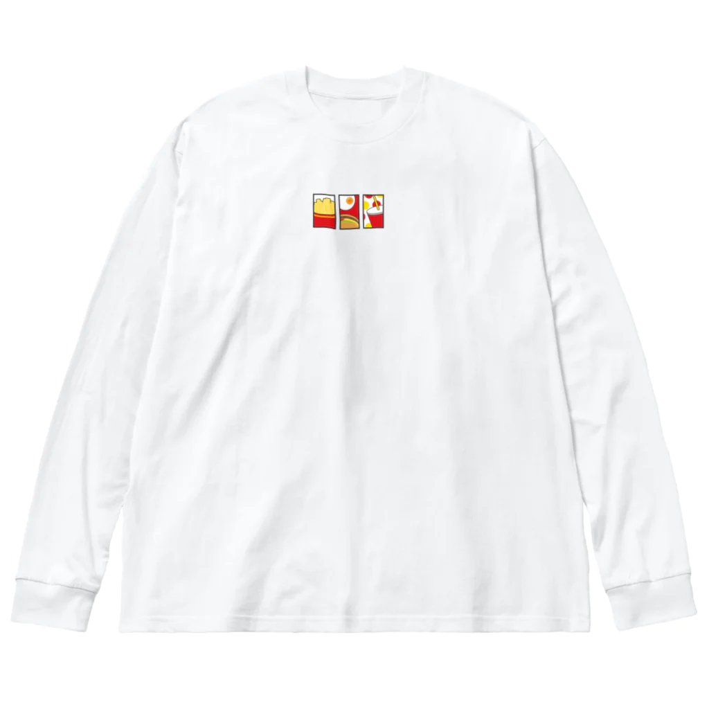 ばんどうりいなの月見バーガーセット花札 ビッグシルエットロングスリーブTシャツ