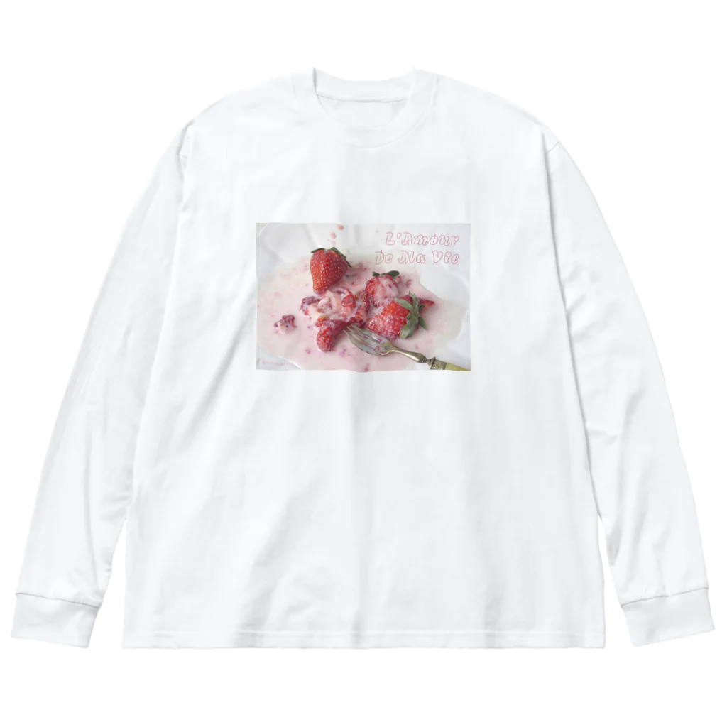 MICHU_COQUETTEのmilk in STRAWBERRY ビッグシルエットロングスリーブTシャツ