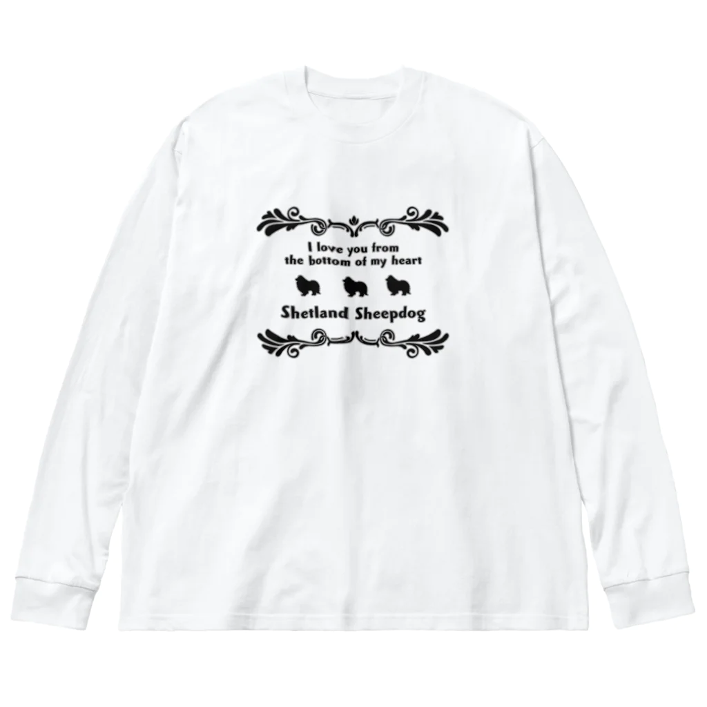 onehappinessのシェルティ　wing　onehappiness ビッグシルエットロングスリーブTシャツ