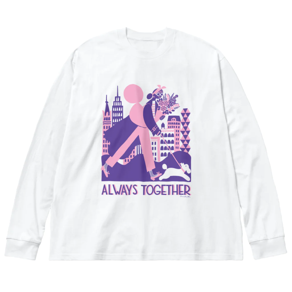 岸 潤一 / イラストレーターのALWAYS TOGETHER ビッグシルエットロングスリーブTシャツ