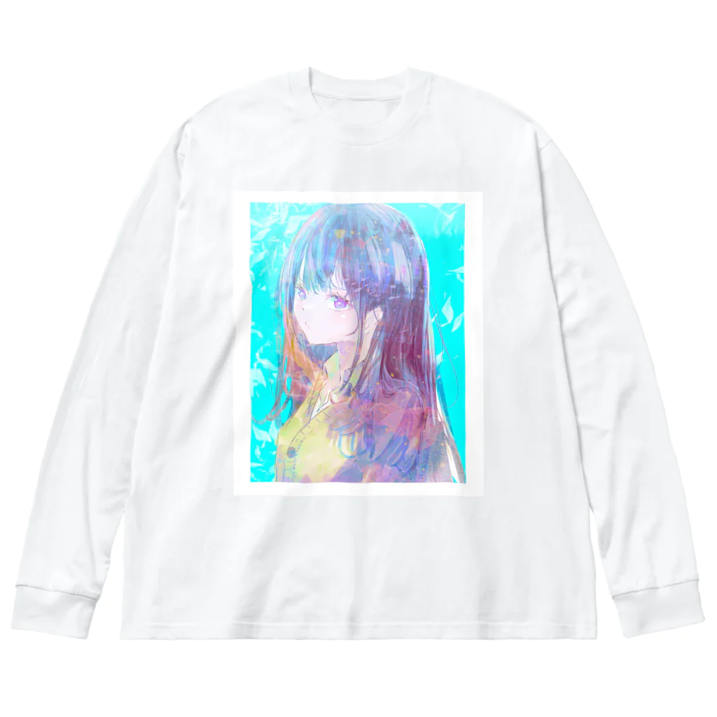 帆波　綾の青髪 Big Long Sleeve T-Shirt