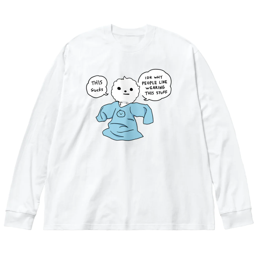 Mameyudoufuの【BIG】「みんなこんなの着んの」セリフあり (Tシャツ) Big Long Sleeve T-Shirt