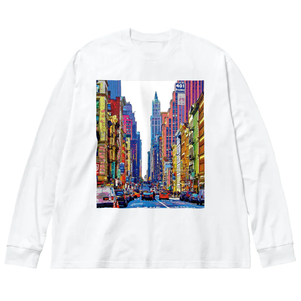 GALLERY misutawoのニューヨーク ブロードウェイの喧騒 Big Long Sleeve T-Shirt