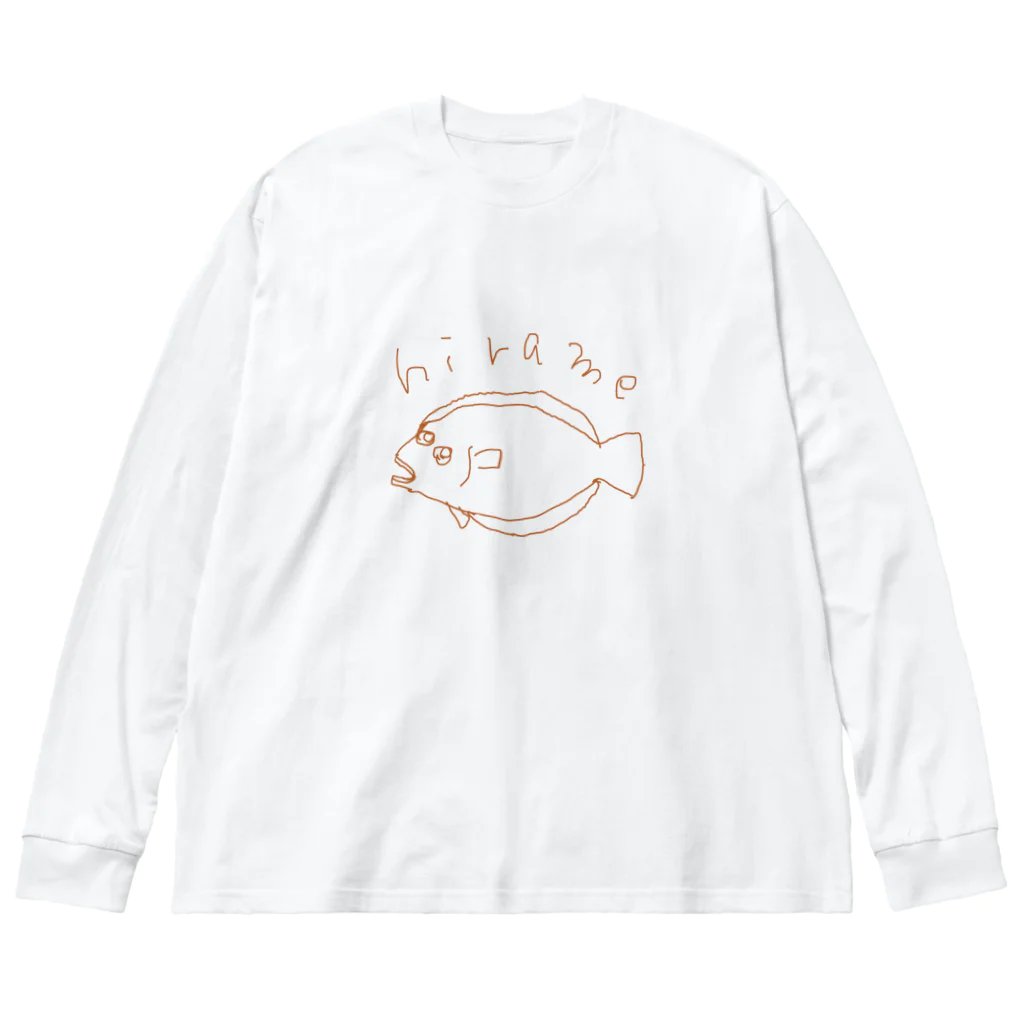 ゆるデザイン shopのゆるヒラメ ビッグシルエットロングスリーブTシャツ