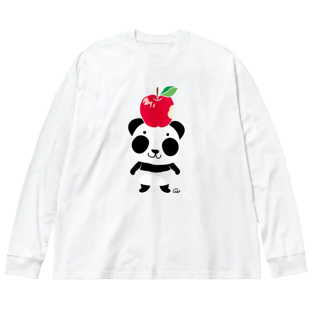 イラスト MONYAAT の両面印刷 ズレぱんだちゃんのリンゴ食べたの誰？　 Big Long Sleeve T-Shirt