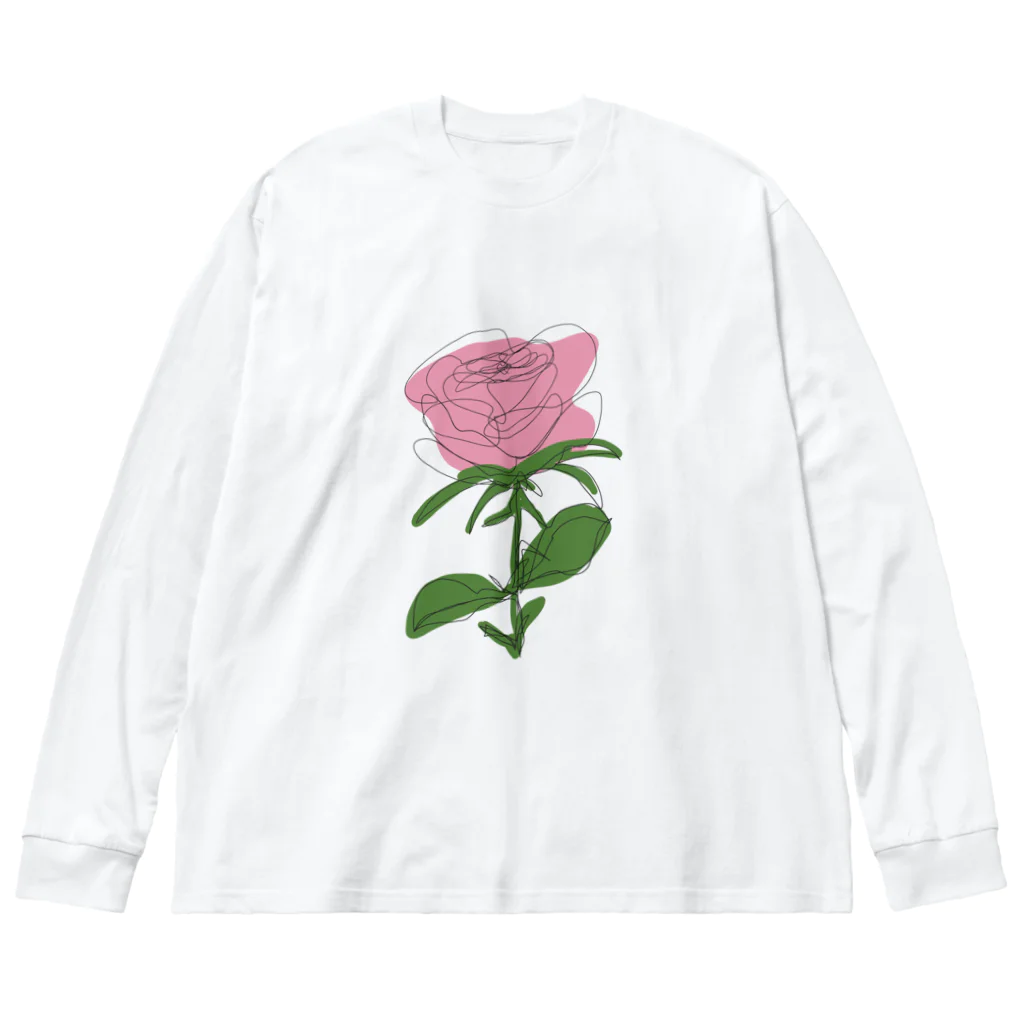 サラスシのmy ROSE ピンク Big Long Sleeve T-Shirt