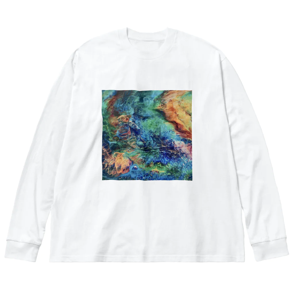 【抽象画】melty moon【フルイドアート】の恒星 Big Long Sleeve T-Shirt