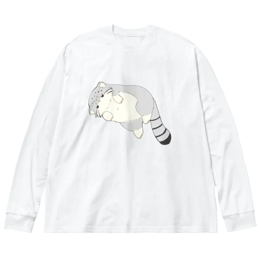 ゆどうふ　のごろ寝脱力系マヌルネコ Big Long Sleeve T-Shirt