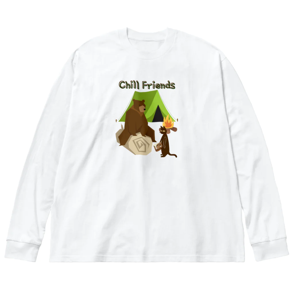 A&D Laid back lifeのChill friends  Big Long Sleeve T-Shirt