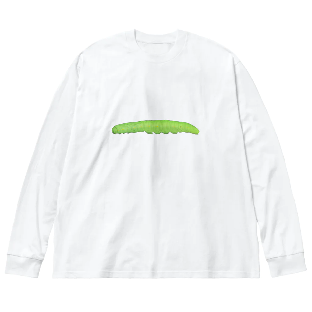 ぷにっと！パピなみ【公式】のモンシロチョウ(ようちゅう) ビッグシルエットロングスリーブTシャツ