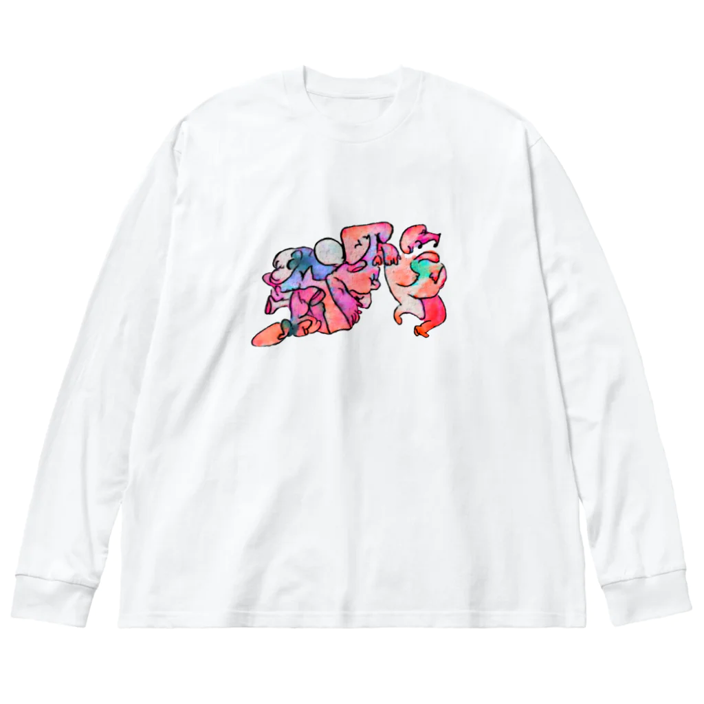 🍩tarojiro(たろじろ) shop🍩のオバケのおもちゃの取り合い Big Long Sleeve T-Shirt