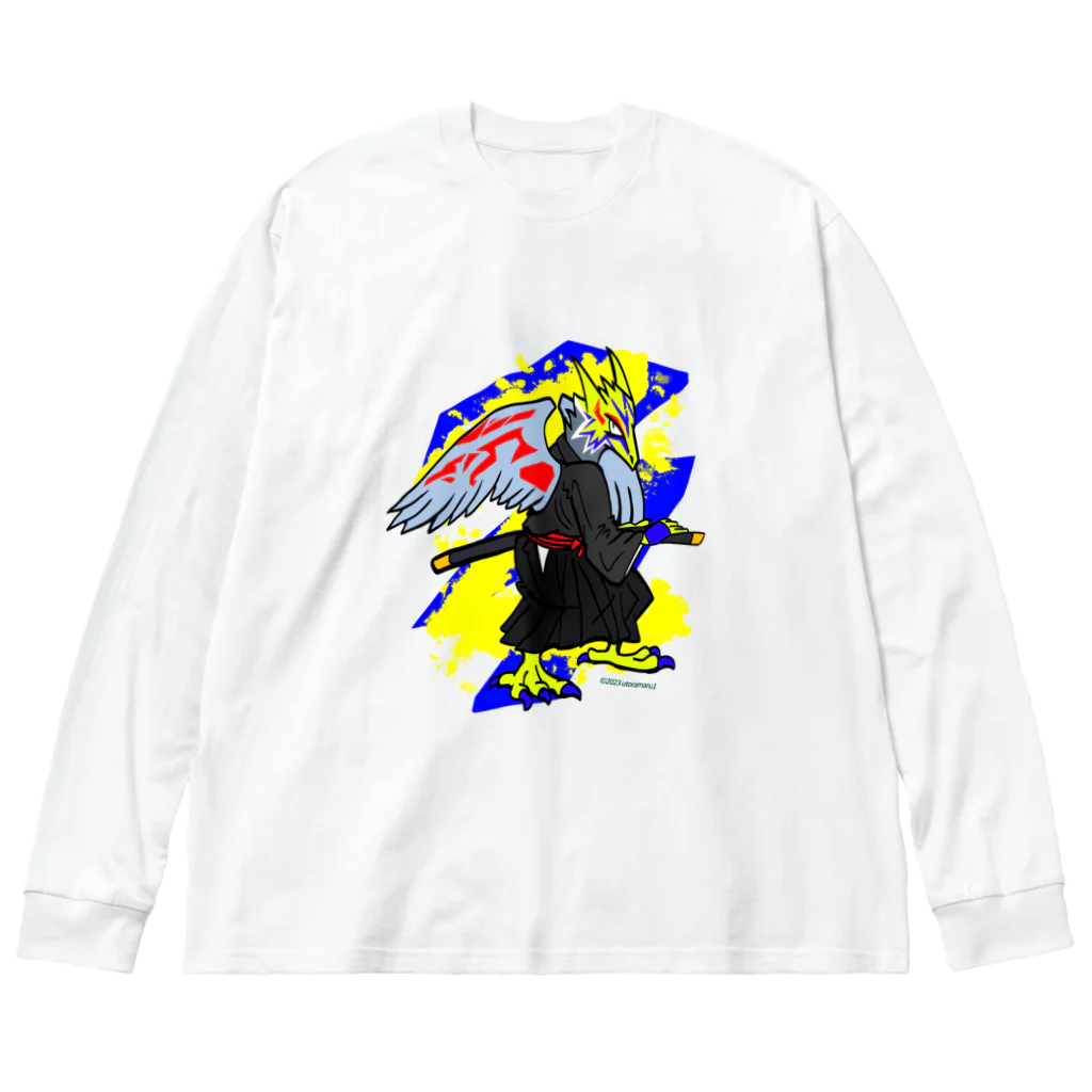 宇寅。の刀と猛禽類イメージのドラゴン Big Long Sleeve T-Shirt