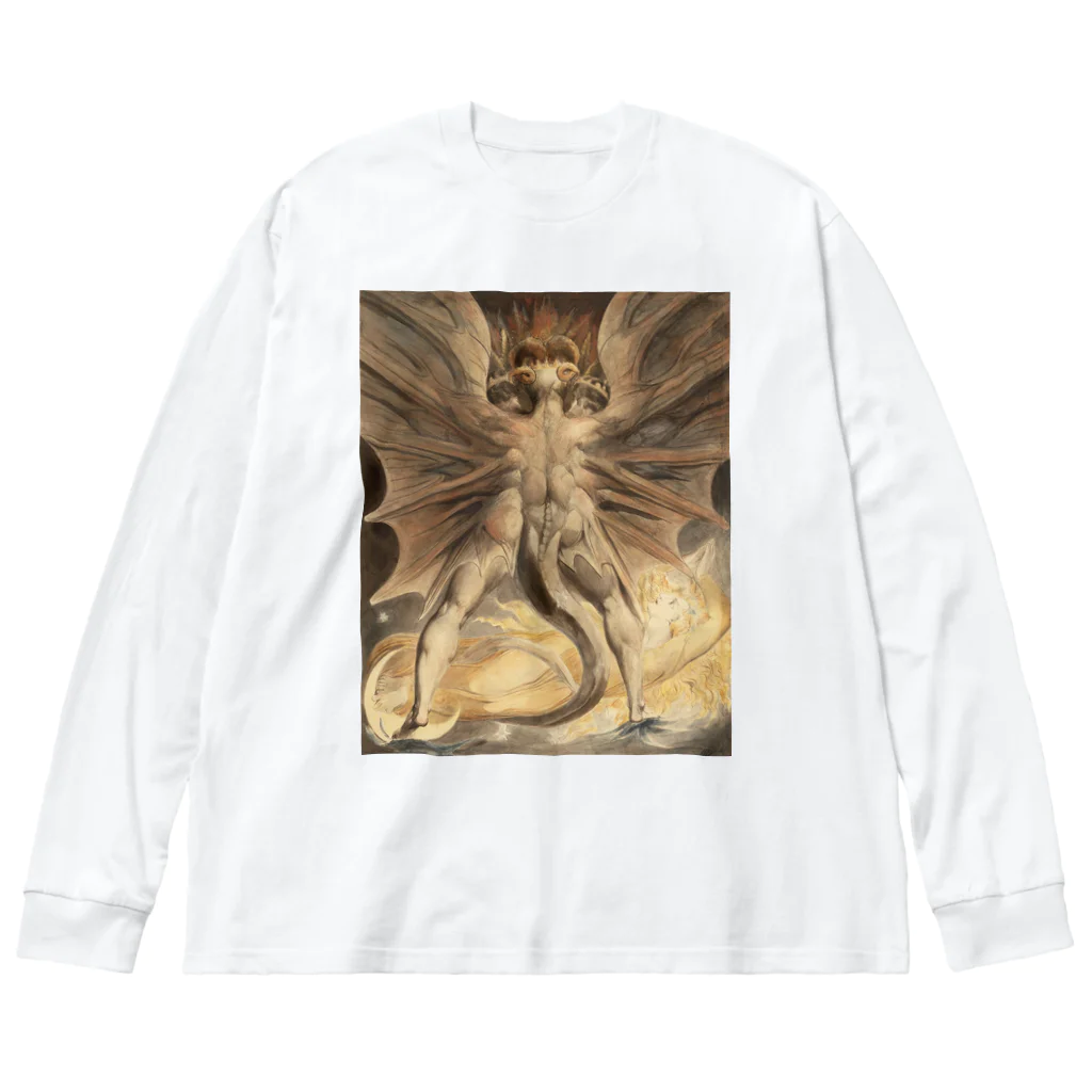 世界美術商店の巨大な赤い龍と太陽を着た女 / Great Red Dragon and the Woman Clothed with the Sun Big Long Sleeve T-Shirt