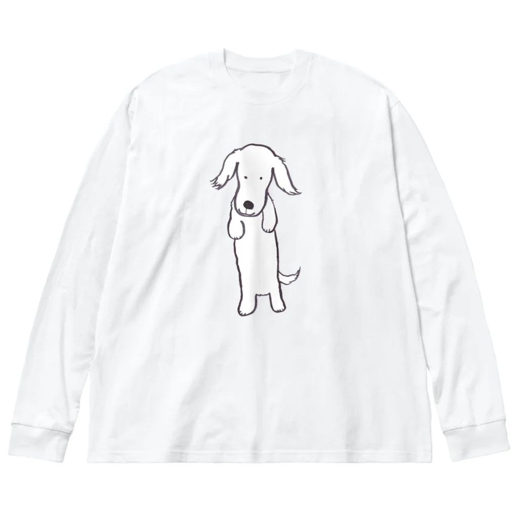 paritoraのミニチュアダックスのハニ君立ち姿モノクロ Big Long Sleeve T-Shirt