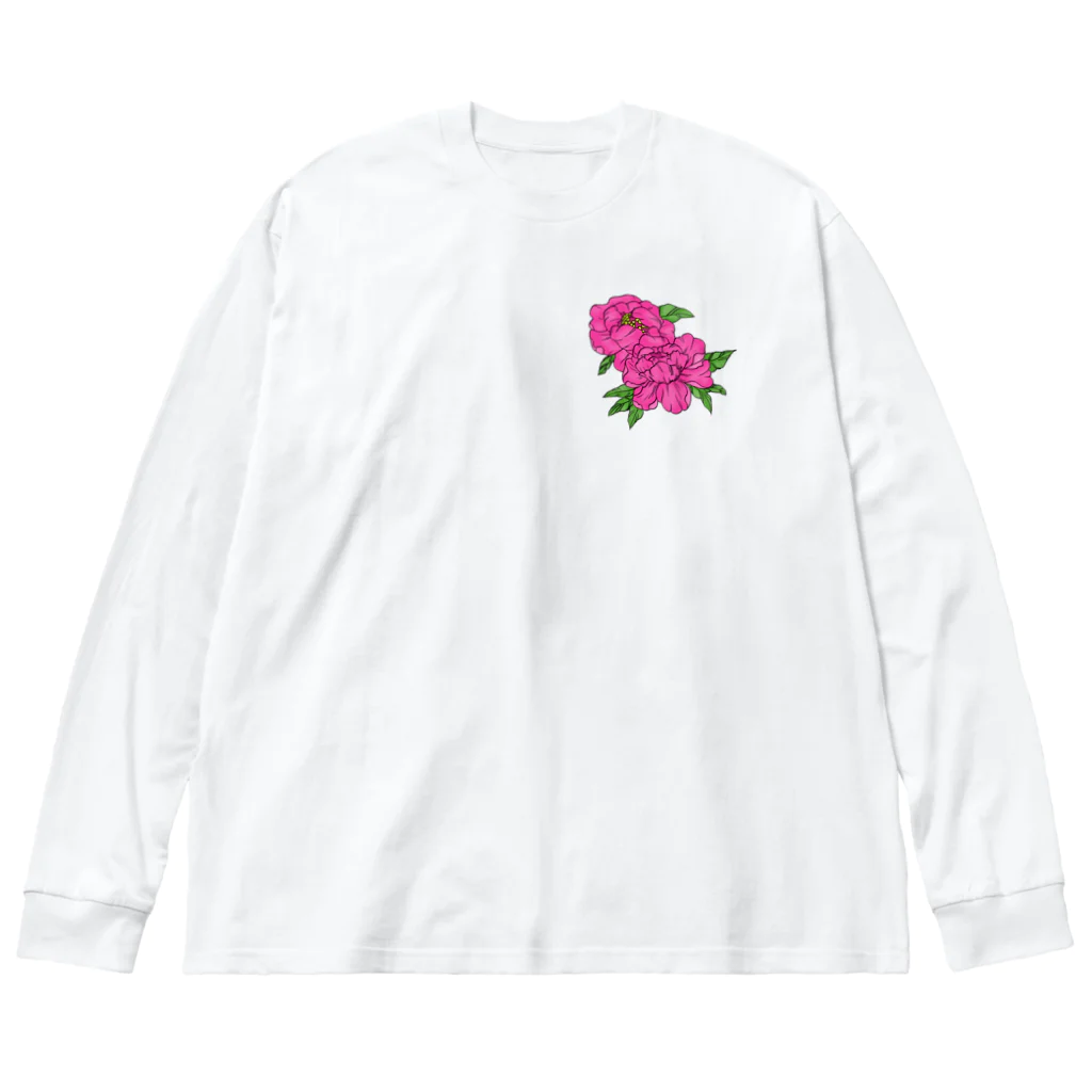 YASUPLANTS&AQUAの牡丹 Big Long Sleeve T-Shirt