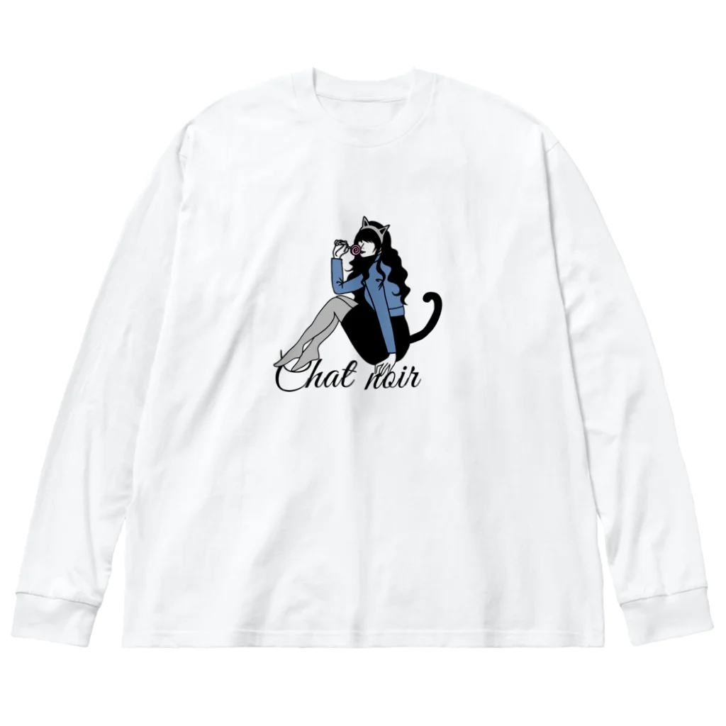 mimii-dolceのChat noir Big Long Sleeve T-Shirt