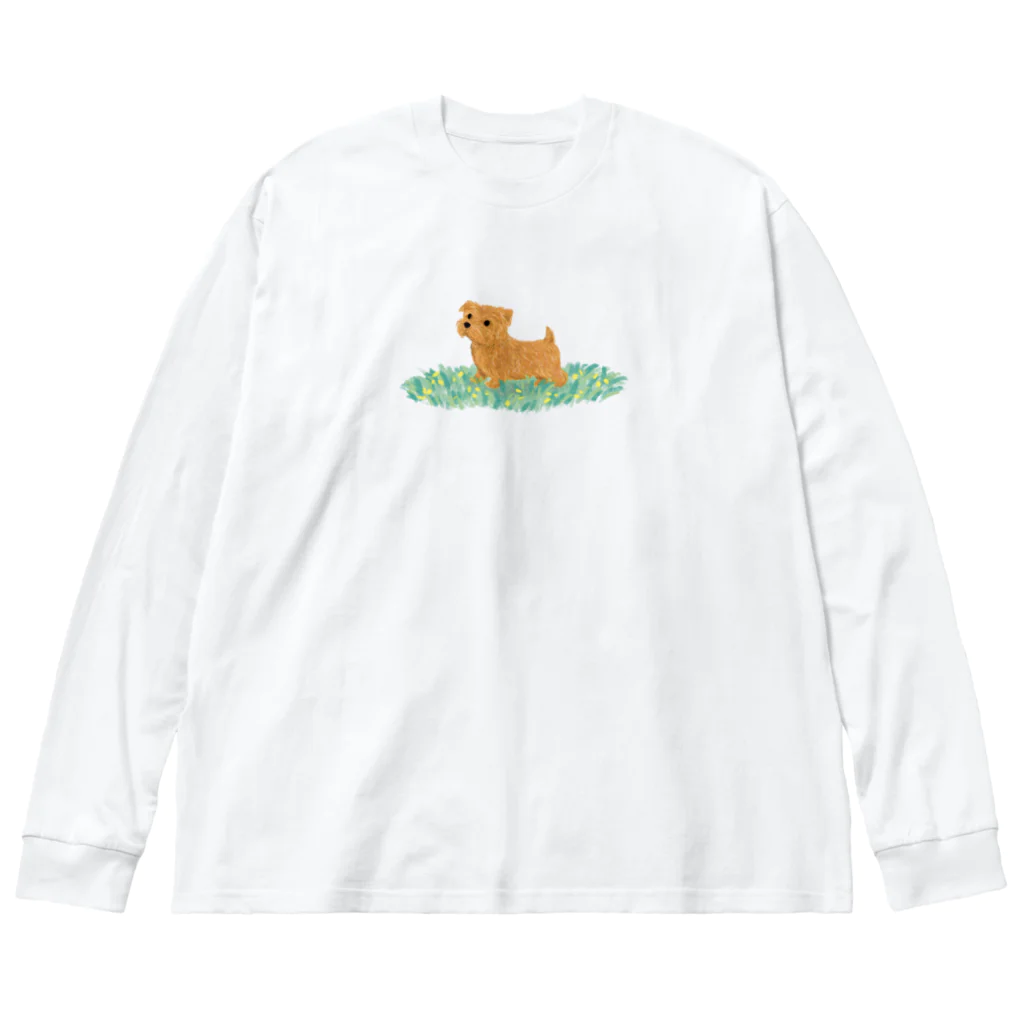 TOMOS-dogのノーフォークテリア ビッグシルエットロングスリーブTシャツ